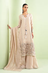 3 Piece Embroidered Raw Silk Suit - Asian Style House