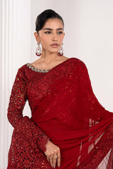 Embroidered Chiffon Saree