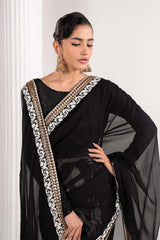 Embroidered Chiffon Saree