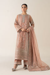 3 Piece Embroidered Organza Suit