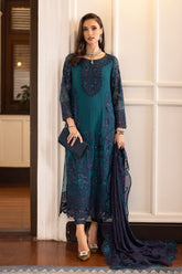 3 Piece Embroidered Chiffon Suit - Asian Style House