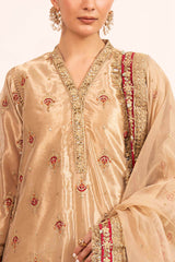 3 Piece Embroidered Tissue Suit