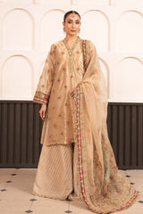 3 Piece Embroidered Tissue Suit