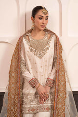 3 Piece Embroidered Cotton Lurex Suit