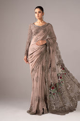 Embroidered Chiffon Saree - Asian Style House