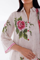 Stitched Printed Textured Shirt