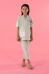 Stitched Kids Embroidered Lawn Set