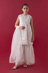 Stitched Kids Embroidered Net Suit