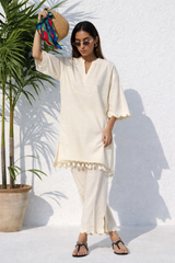 Stitched Khaddar Slub Shirt + Culotte