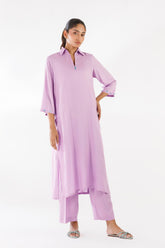 Stitched Dyed Linen Shirt + Culotte