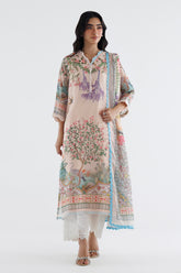 Stitched Printed Poly Silk Silk Shirt+ Dupatta