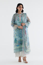 Stitched Printed Poly Silk Shirt+ Dupatta