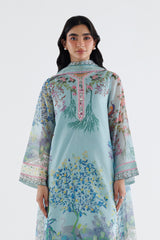 Stitched Printed Poly Silk Shirt+ Dupatta