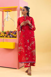Stitched Printed Basic Viscose Shirt+ Culotte
