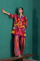 Stitched Printed Viscose Shirt+ Shalwar