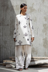 Stitched Embroidered Lawn Shirt+Farshi Shalwar