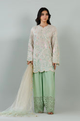 Stitched Embroidered Raw Silk Suit