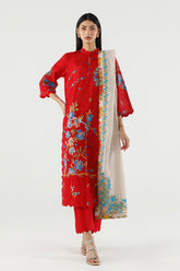 Stitched Embroidered Muzlin Lawn Suit