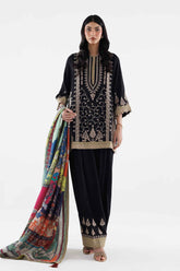 Stitched Embroidered Raw Silk Suit