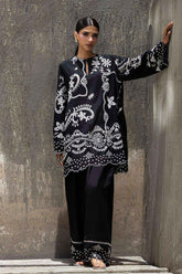 Stitched Embroidered Raw Silk Shirt+ Shalwar