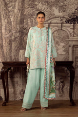 Stitched Embroidered Raw Silk Suit