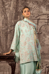 Stitched Embroidered Raw Silk Suit