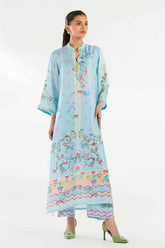 Stitched Printed Satin Shirt + Culotte