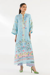 Stitched Printed Satin Shirt + Culotte