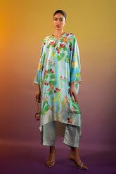 Stitched Printed Satin Shirt + Culotte