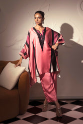 Stitched Printed Satin Shirt+ Culotte