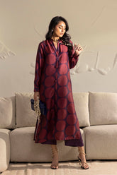 Stitched Printed Satin Shirt+ Culotte