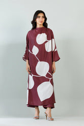 Stitched Printed Satin Shirt+ Culotte