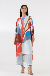 Stitched Printed Satin Shirt+ Culotte