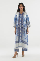 Stitched Printed Satin Shirt+ Culotte