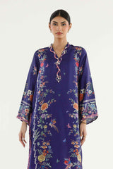 Stitched Printed Satin Shirt+ Culotte