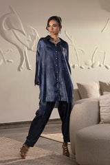 Stitched Printed Satin Shirt+ Shalwar