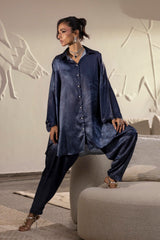 Stitched Printed Satin Shirt+ Shalwar