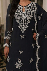 PALE BLACK-3PC (SHIRT, TROUSER & DUPATTA)