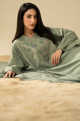 OLIVE DUSK-3PC (SHIRT, TROUSER & DUPATTA)