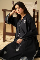 NOIR SHADOW EMBROIDERED CAMBRIC SHIRT