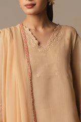 LIGHT TAUPE-3PC (SHIRT, TROUSER & DUPATTA)