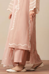 CREAM BLUSH -3PC (SHIRT, TROUSER & DUPATTA)