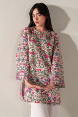 CORAL BLOOM PRINTED LAWN SHIRT