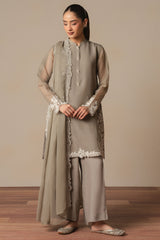 PURITAN GRAY -3PC (SHIRT, TROUSER & DUPATTA)