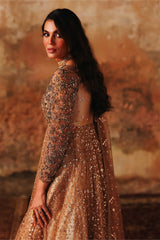 3-PC Embroidered Net STM-5-015 - Peach