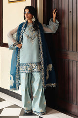3-PC Embroidered Cotton Net CMA-5-238