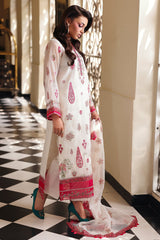 3-PC Embroidered Cotton Net CMA-5-237