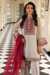 3-PC Embroidered Cotton Net CMA-5-233