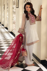 3-PC Embroidered Cotton Net CMA-5-233
