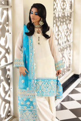 3-PC Embroidered Cotton Net CMA-5-239